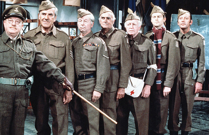 An image of the cast of Dad's Army, a British sitcom from the late '60s thru the '70s.